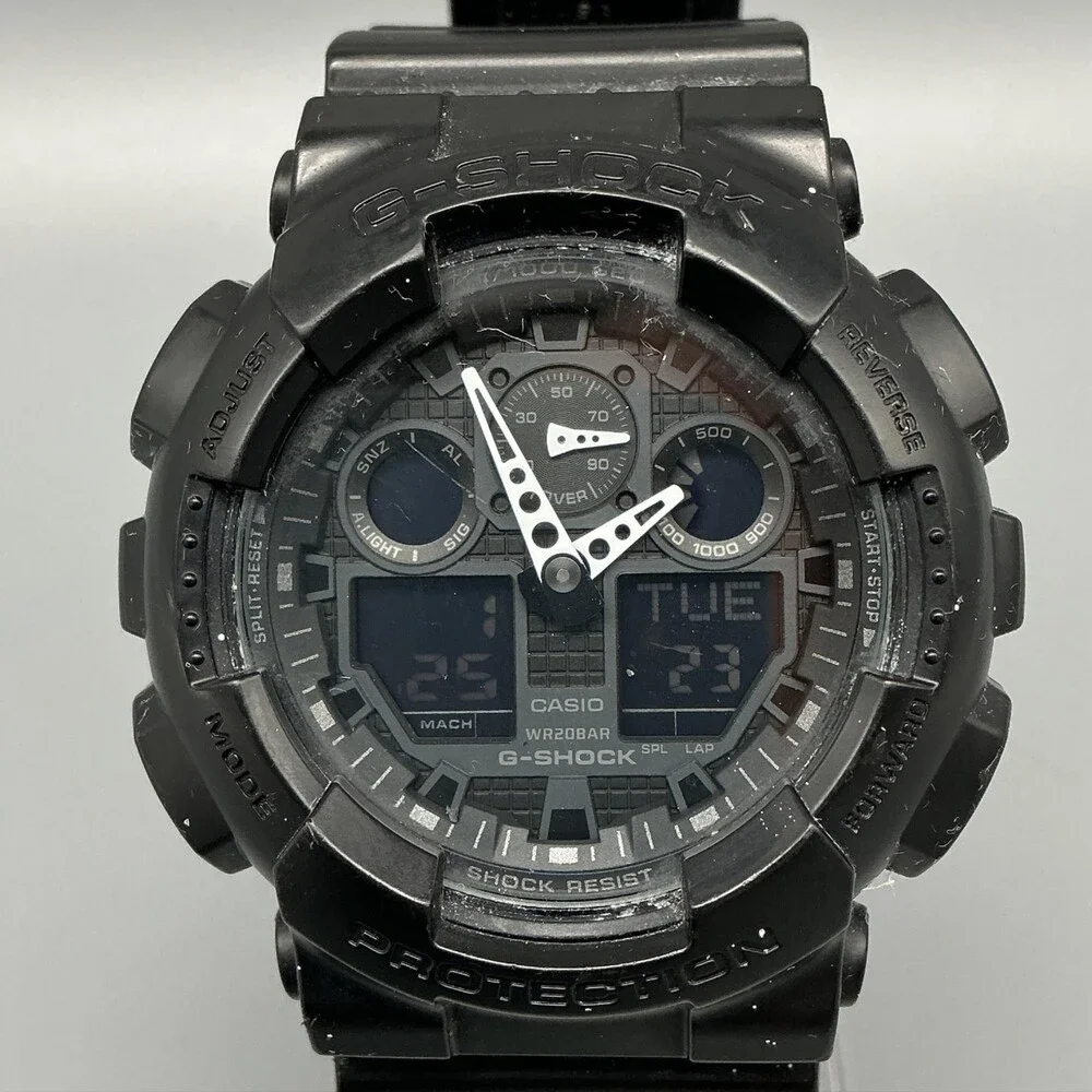 Casio G-Shock 5081 GA-100 Mens Watch 45mm Black Analog Digital Alarm New Battery